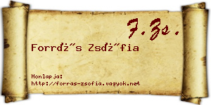 Forrás Zsófia névjegykártya